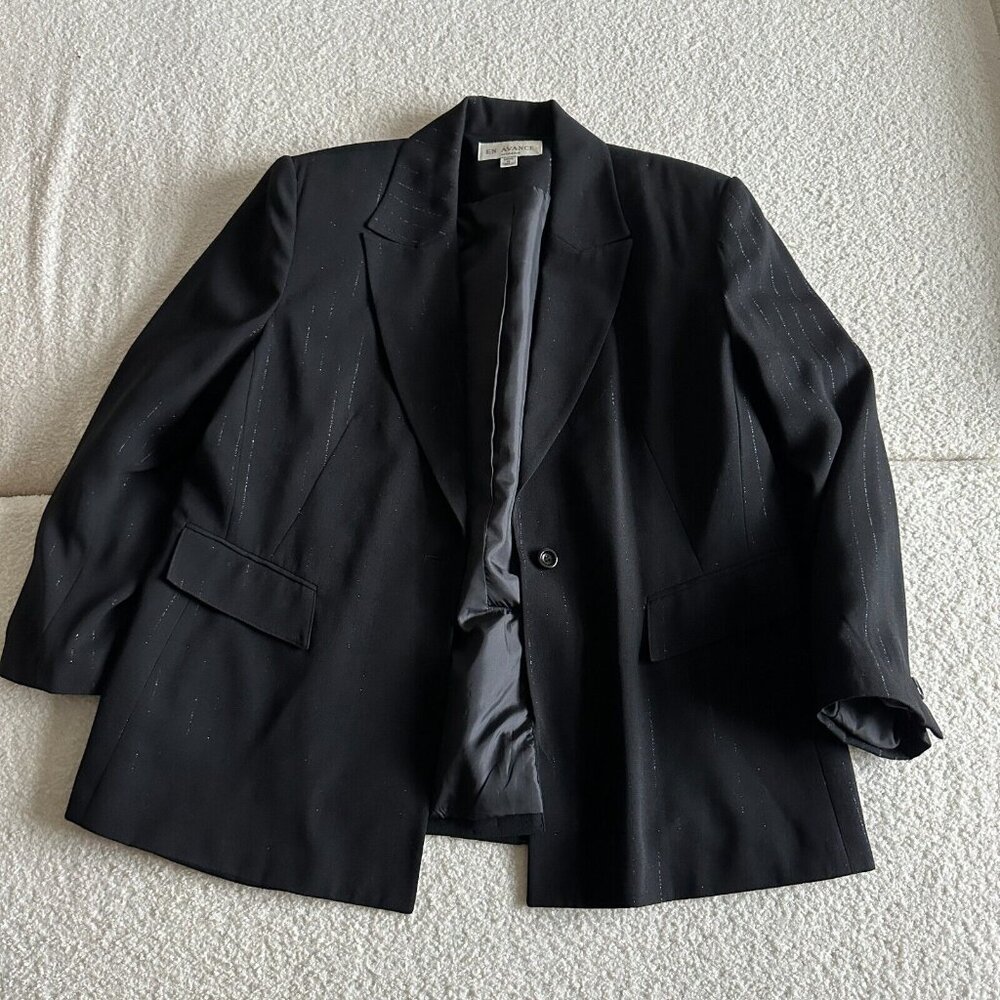 En Avance Women's Black Suit‎ Jacket Size 14 | Classic Blazer